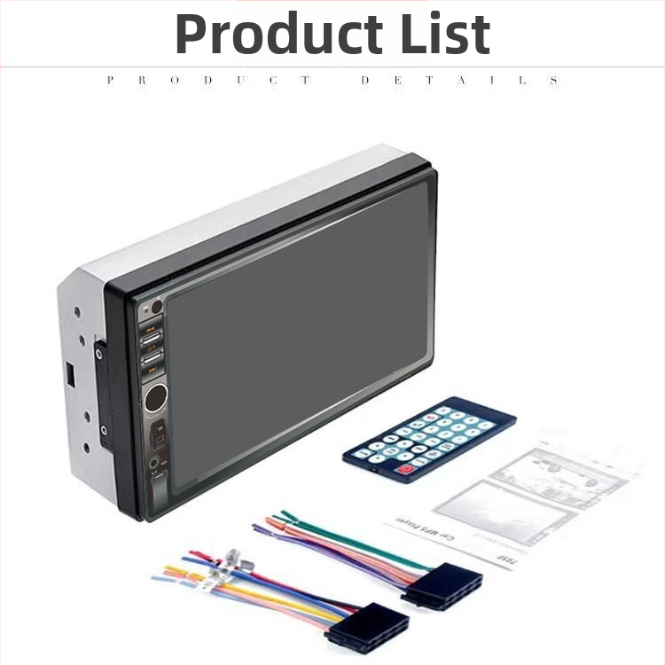 Automašīnas MP5 atskaņotājs ar CarPlay, USB karšu slots, Bluetooth, radio, barošanas avots 12–24V DC