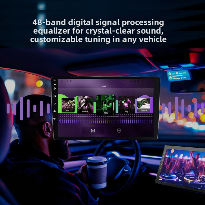 Android Bezvadu CarPlay kapacitīvā OLED skārienjutīgā displeja auto MP5 atskaņotājs, 2+32GB, FM radio, 12V DC
