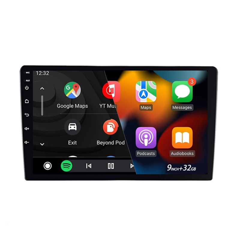 Android belaidis CarPlay kapacitacinis OLED jutiklinis ekranas automobilių MP5 grotuvui, 2+32GB, FM radijas, 12V DC