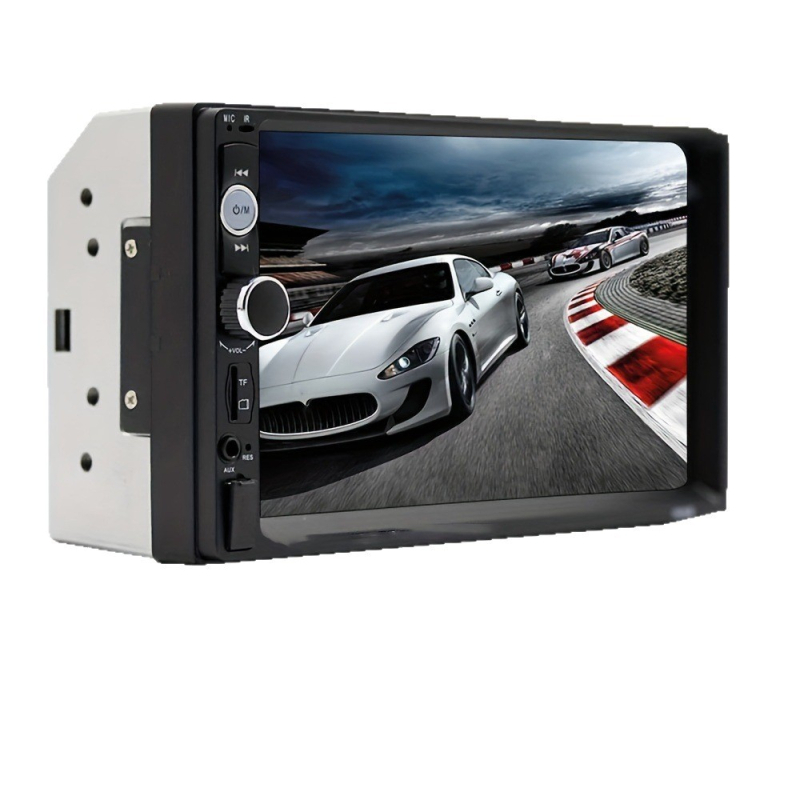 7 colių automobilių MP5 su atbulinės eigos vaizdu, Bluetooth, FM radijas, USB/SD atkūrimas, maitinimas 12–24V