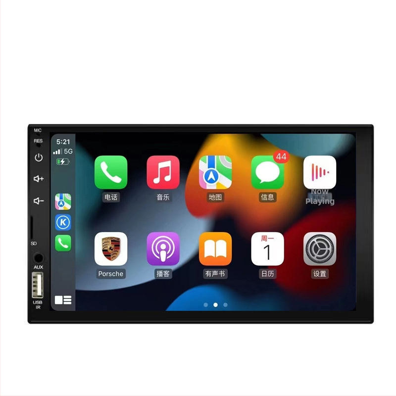 Bezvadu CarPlay MP5 auto atskaņotājs ar Bluetooth, SD kartes slots, 3D skaņa, modelis 701, 20 m diapazons, video formāti AVI RMVB MPEG-4 FLV MPG RealPlayer