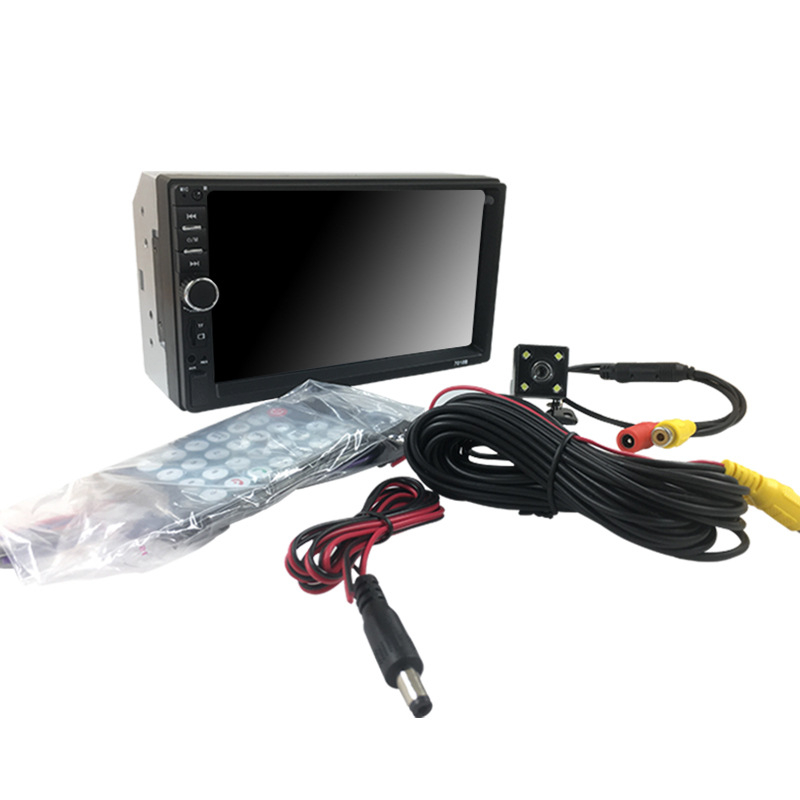 Player MP5 pentru mașină, 2DIN, model 7018, ecran LCD, Bluetooth, compatibil cu camera de mers înapoi