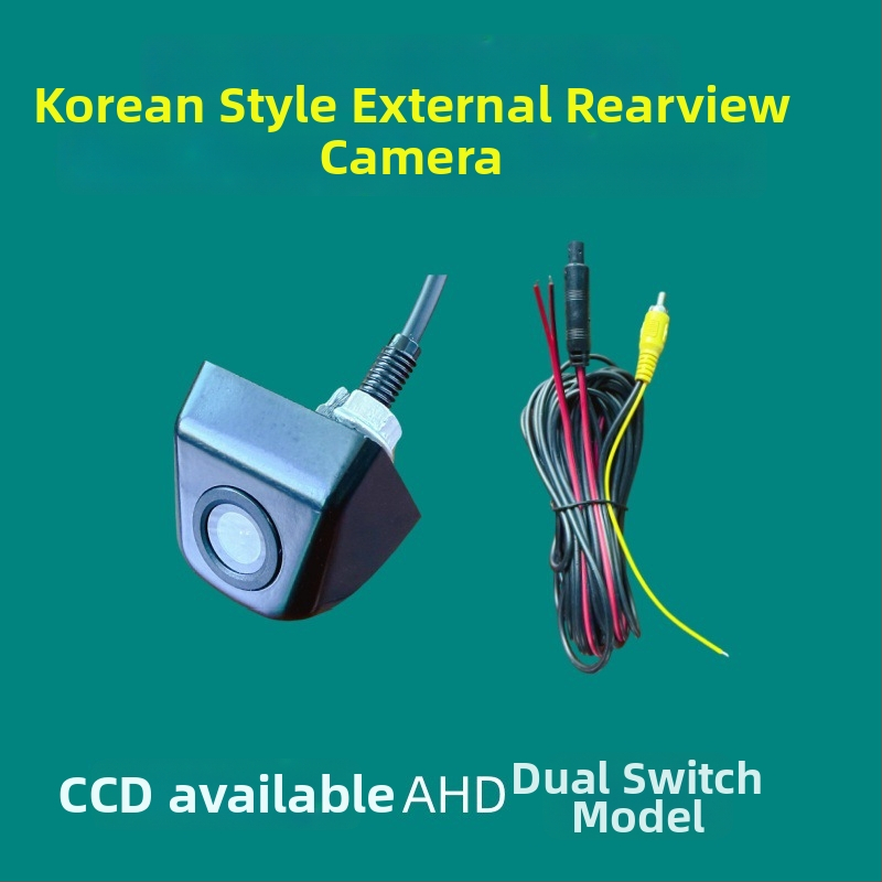 Korėjietiško stiliaus automobilio atbulinės eigos kamera, 12V maitinimas, reguliuojamas 90° kampas, 688×582 raiška, CVBS vaizdo signalas, veidrodinis vaizdas