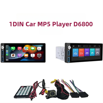 1-DIN CarPlay MP5 multimedijos grotuvui su Bluetooth, SD kortelės palaikymas, AVI/MPEG-4/MPG vaizdo įrašai ir MP3/WMA/WAV/FLAC garso failai
