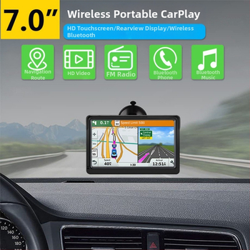 CarPlay automobilių informacinė sistema su LED ekranu, Bluetooth, SD kortele, MP5 vaizdo atkūrimas, maitinimas per cigaretės degiklį, modelis D217, 7 coliai