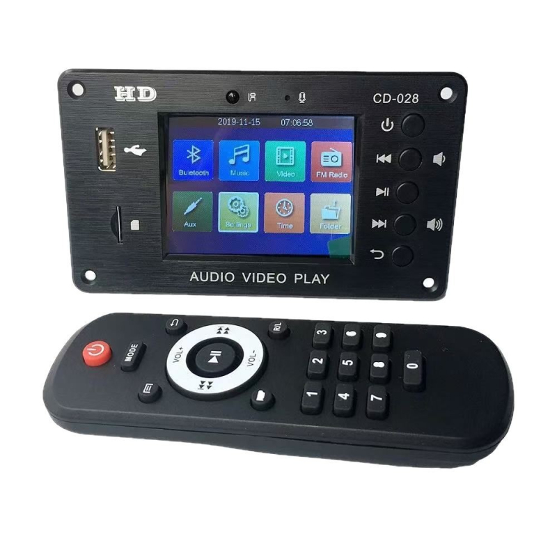 MP5 auto multimediju modulis ar Bluetooth 5.0, TFT displejs, kalendārs un alarms, FM radio un audio/video dekoderis