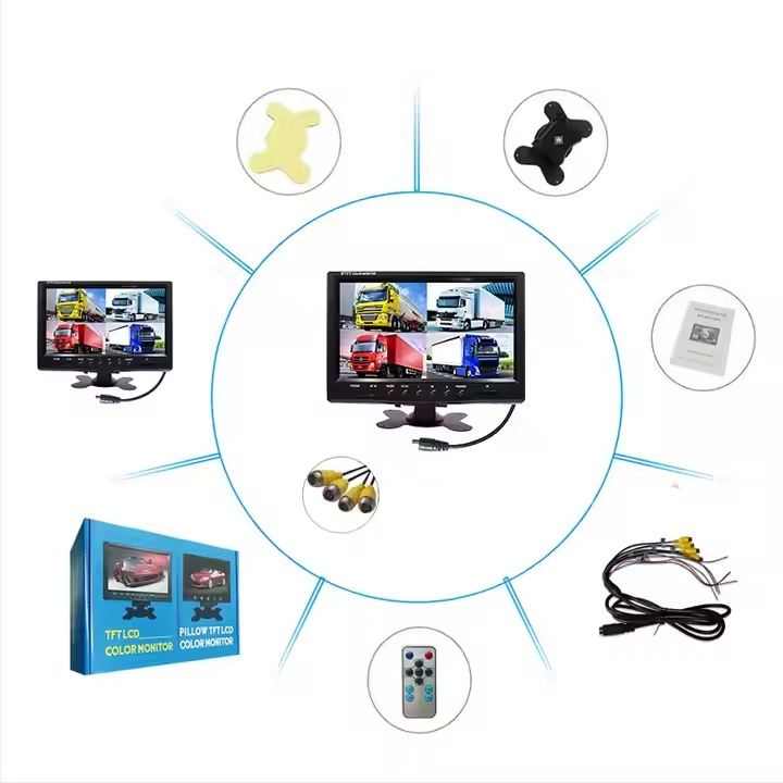 Auto tagurdusmonitor, 9-tolline LCD-monitor, eraldusvõime 800x480, CVBS sisend, PAL/NTSC, mudel D09