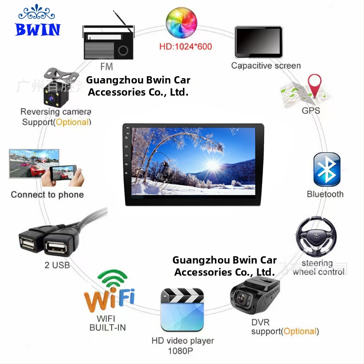 Android automobilių navigacijos sistema su CarPlay, IPS ekranas, 12V maitinimas, suderinama su Toyota, Hyundai, Kia, Honda, Nissan, 1 metų garantija