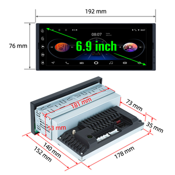 Android automobilių navigacijos galinė įranga su GPS, MP5, Bluetooth ir CarPlay