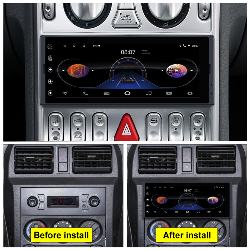 Android automobilių navigacijos galinė įranga su GPS, MP5, Bluetooth ir CarPlay