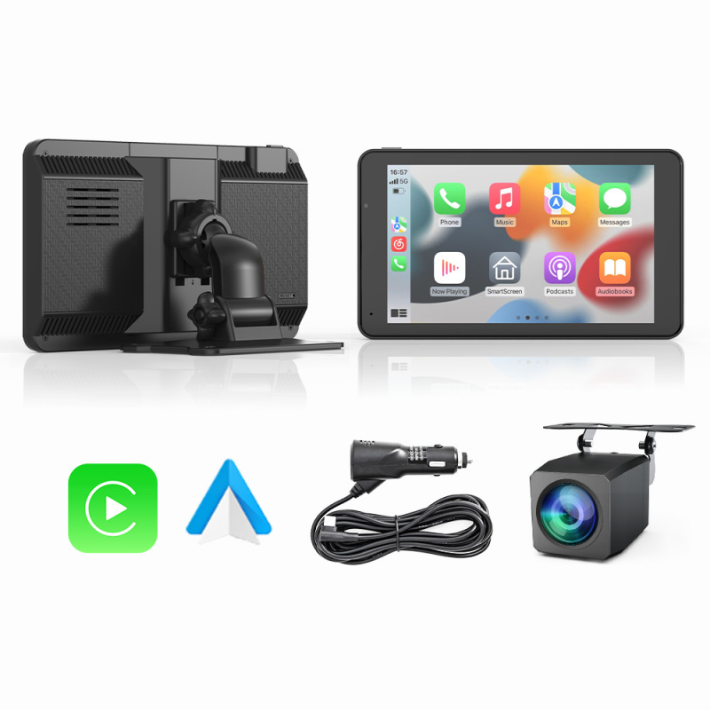 Carlover V7 Prijenosna Navigacija Za Auto S Bežičnim CarPlayem I Slikom Stražnjeg Pogleda, Dual‑Core CPU, RTOS, Rezolucija 1024x600