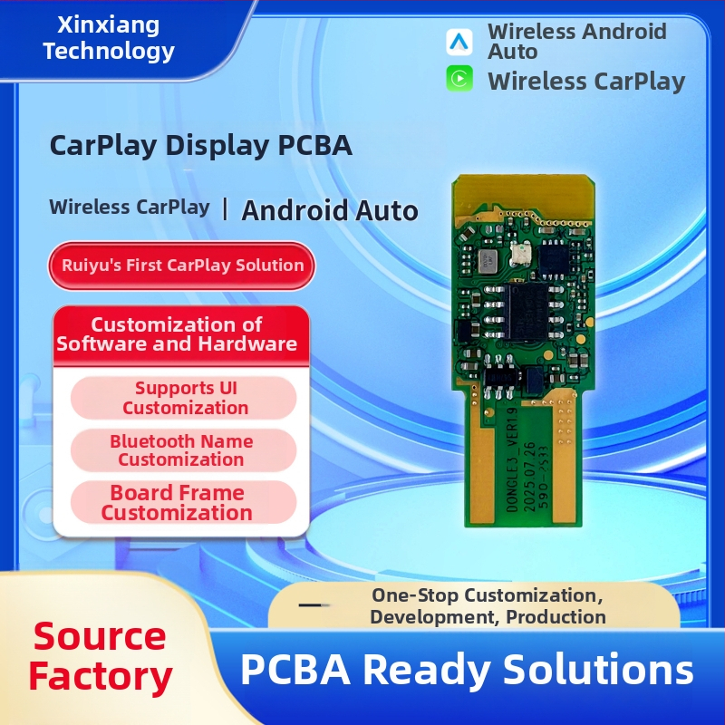 CarPlay belaidis adapteris su laidinio perėjimu į belaidį CarPlay funkciją, Realtek rtl8730eam, PCBA motininė plokštė, pritaikymas, suderinamas su VW, Audi, Mercedes-Benz, Toyota, Honda