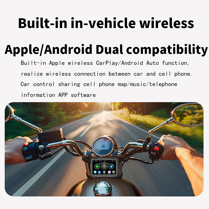 5-inčni prijenosni vodootporni dodirni zaslon CarPlay za motocikl, bežični CarPlay