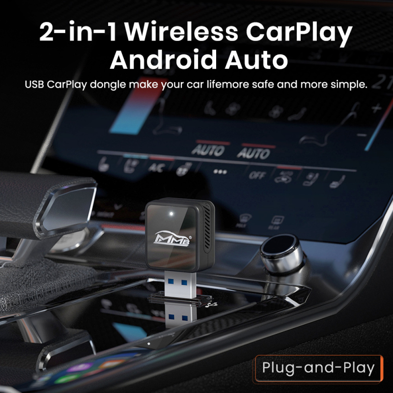 Vezeték nélküli Apple CarPlay/Android Auto adapter doboz – Dual-core processzor, 4GB RAM, 16GB ROM, Type-C interfész, AA/CP OS