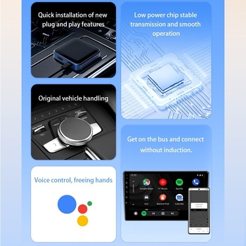 Belaidė CarPlay/Android Auto 2-in-1 sujungimo dėžutė Android automobiliai, GW-A3, ABS, 46 g, 5V, 0,5A