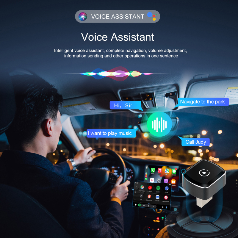 Fox hunter vanjski modul za bežični CarPlay i bežični Android Auto – Cam03, aluminijska legura, 70 g, kompatibilan s 98% modela