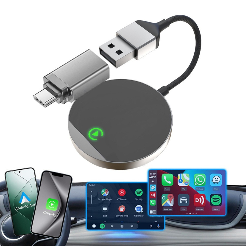 Bežični CarPlay modul CP03 – dvostruki CPU, 2GB RAM, 32GB ROM, USB-C/USB sučelje, dvostruki sustav
