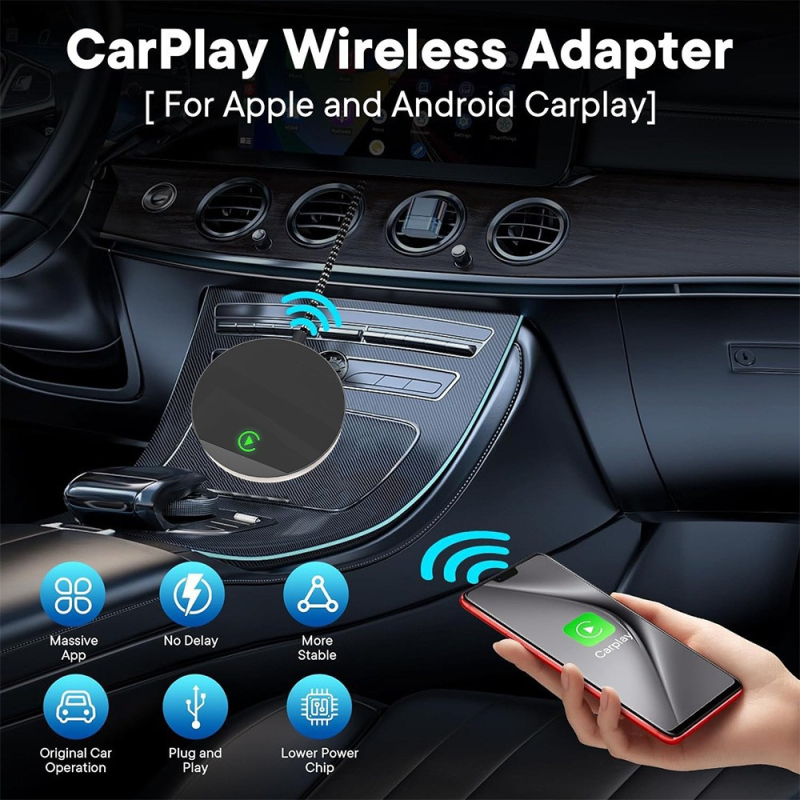 Bežični CarPlay modul CP03 – dvostruki CPU, 2GB RAM, 32GB ROM, USB-C/USB sučelje, dvostruki sustav