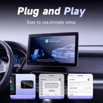 Bežični CarPlay adapter – 2-u-1 kutija za povezivanje infotainment sustava automobila, kompatibilan s Android Auto