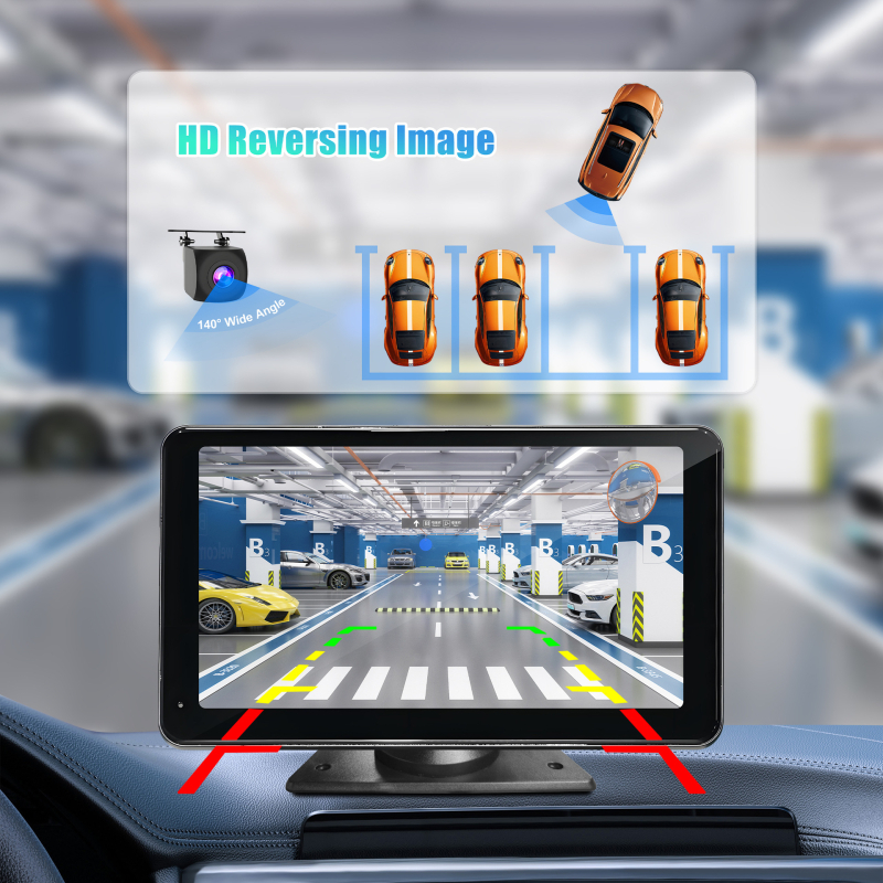 7 colių IPS HD prisilietimo ekrano automobilių navigacijos sistema su belaidžiu CarPlay ir Android Auto, 12V maitinimas, ABS korpusas, modelis F7