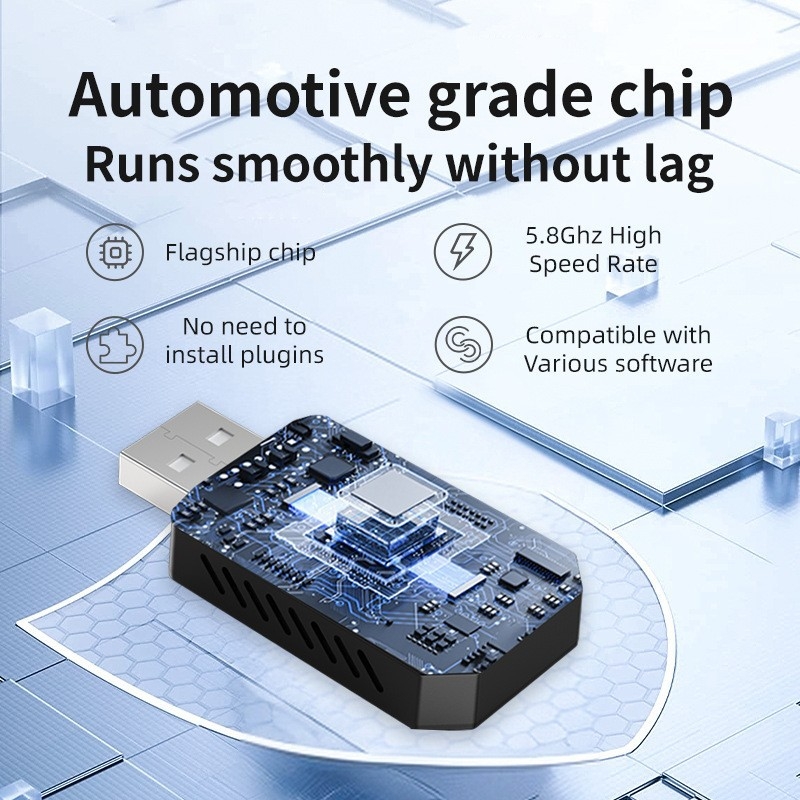 2-u-1 CarPlay i Android Auto adapter za automobil, USB-C sučelje, ABS kućište, podržava žični CarPlay