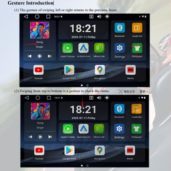Android auto navigacijski zaslon s bežičnim CarPlay, osmerojezgreni CPU, 4GB RAM, 64GB ROM, 4G