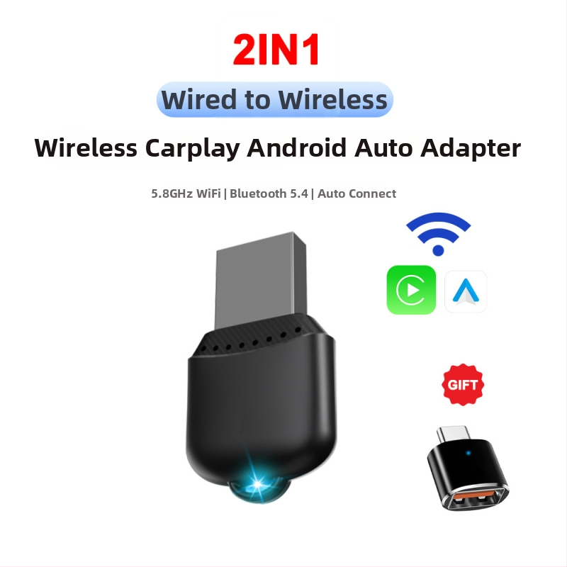 Belaidė CarPlay dėžutė automobiliams - universalus sujungimo modulis, USB-C, 7 colių ekranas, modelis M25, 4GB RAM, 64GB ROM