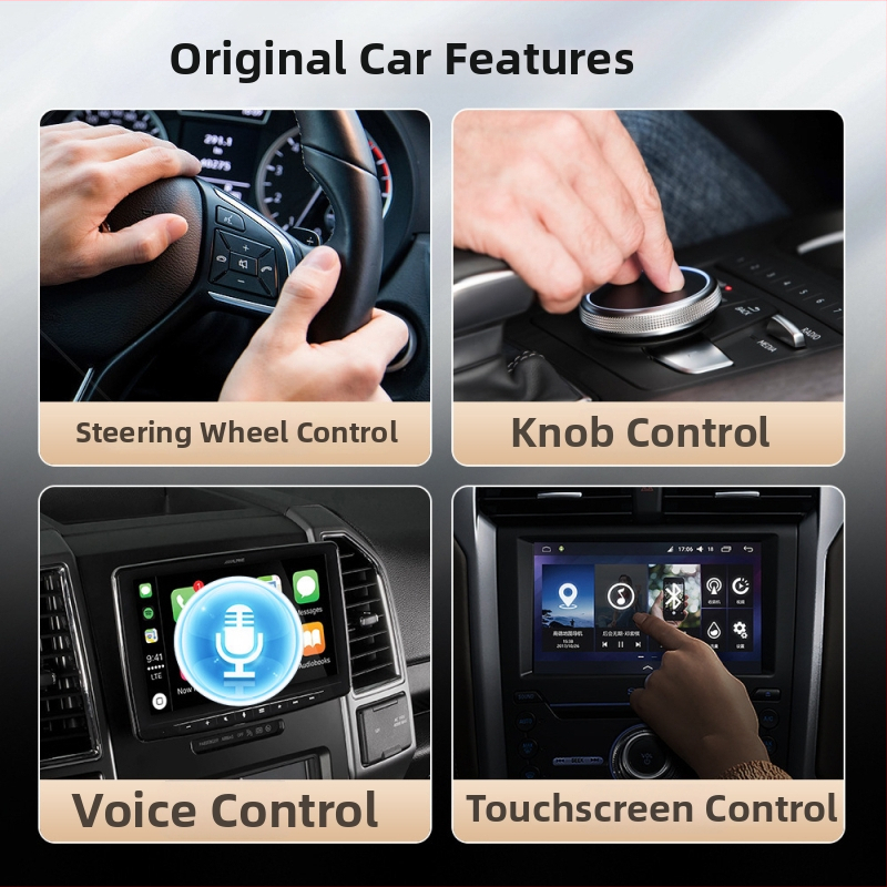 Belaidė CarPlay dėžutė automobiliams - universalus sujungimo modulis, USB-C, 7 colių ekranas, modelis M25, 4GB RAM, 64GB ROM