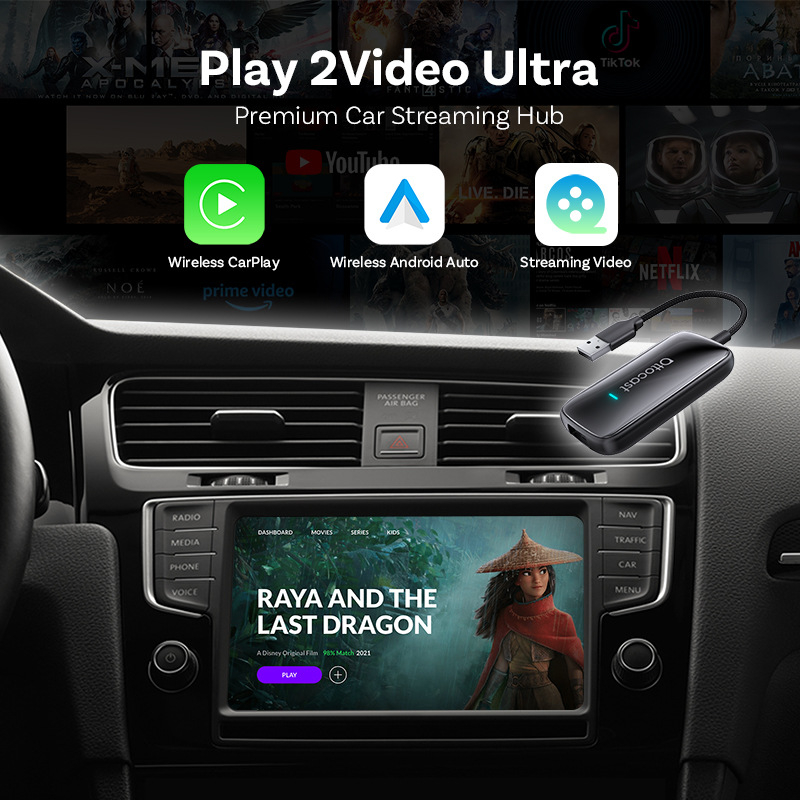 Ottocast CA515t CarPlay belaidis adapteris: belaidis CarPlay, Linux, 4GB RAM, 32GB ROM