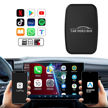 Automobilinis Android Box su belaidžiu CarPlay palaikymu, keturių branduolių procesorius, 2GB RAM, 16GB ROM, Android 12, USB