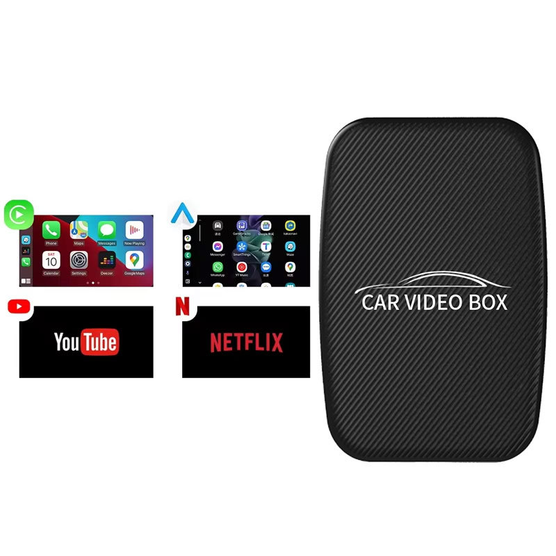 Automobilinis Android Box su belaidžiu CarPlay palaikymu, keturių branduolių procesorius, 2GB RAM, 16GB ROM, Android 12, USB
