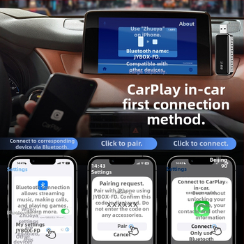 Belaidė CarPlay dėžutė Apple iPhone — Modelis G2, Dviejų branduolių CPU, 1GB RAM, Linux OS, USB sąsaja