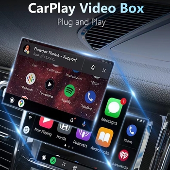 Belaidė CarPlay ir Android Auto adapterio dėžutė, dviejų branduolių CPU, 2GB RAM, USB-C jungtis, Linux OS, modelis TYKJ-0716
