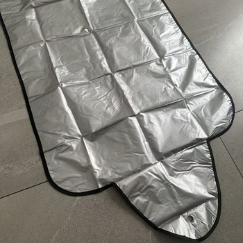 Protecție universală împotriva zăpezii pentru mașină, din țesătură cu aspect argintiu, husă pentru parbriz cu urechi, pliabilă, cu ventuză