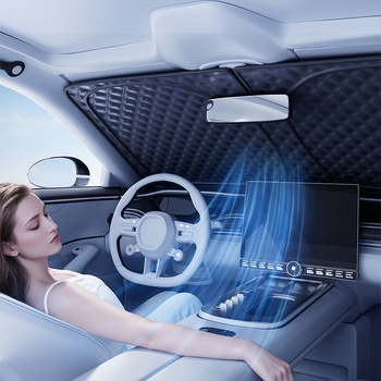 Auto sjenilo za sunce s aluminijskom folijom, snap-in montaža, univerzalno za prednje staklo