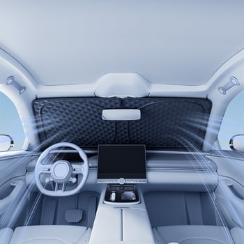 Auto sjenilo za sunce s aluminijskom folijom, snap-in montaža, univerzalno za prednje staklo