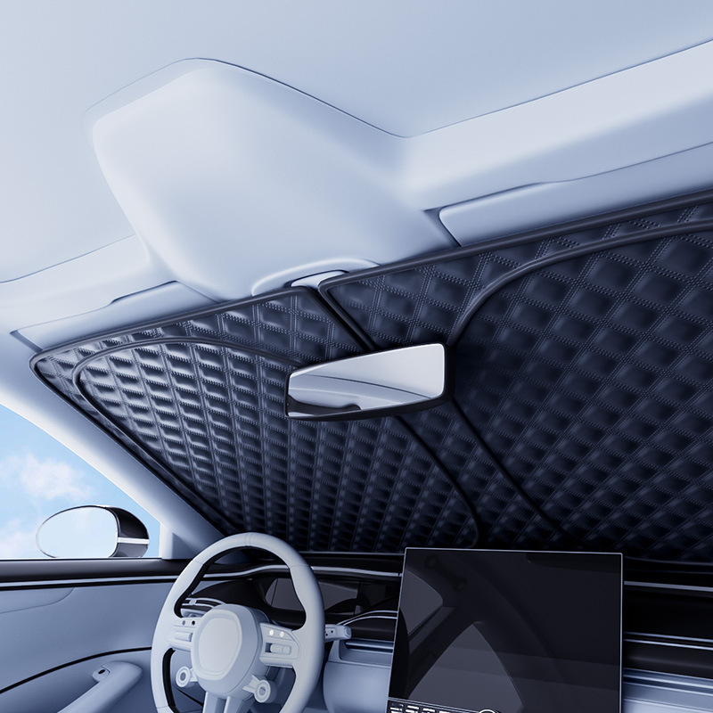 Auto sjenilo za sunce s aluminijskom folijom, snap-in montaža, univerzalno za prednje staklo