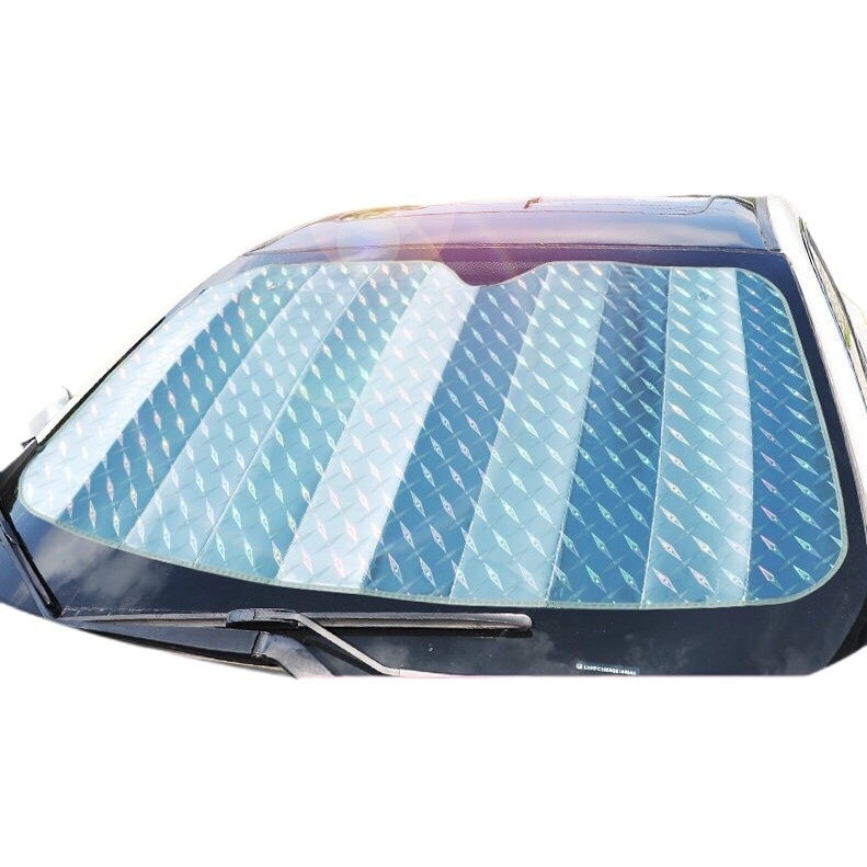 Автомобилен слънцезащитен щит за предното стъкло, алуминиево фолио, универсален, монтаж с вакуумни чашки