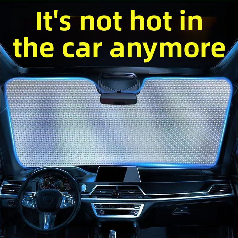 Автомобилен слънцезащитен щит за предното стъкло, алуминиево фолио, универсален, монтаж с вакуумни чашки