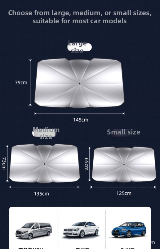 Sjenilo za prednje staklo automobila, izolacija od aluminijske folije, teleskopska ugradnja, univerzalna kompatibilnost, Mengying marka