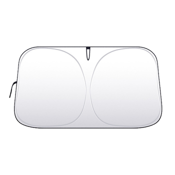 Сенник за предното стъкло на автомобил — пълно затъмнение и термоизолация, сгъваем, обновена версия; PVC материал; монтаж snap-in; едноцветен дизайн