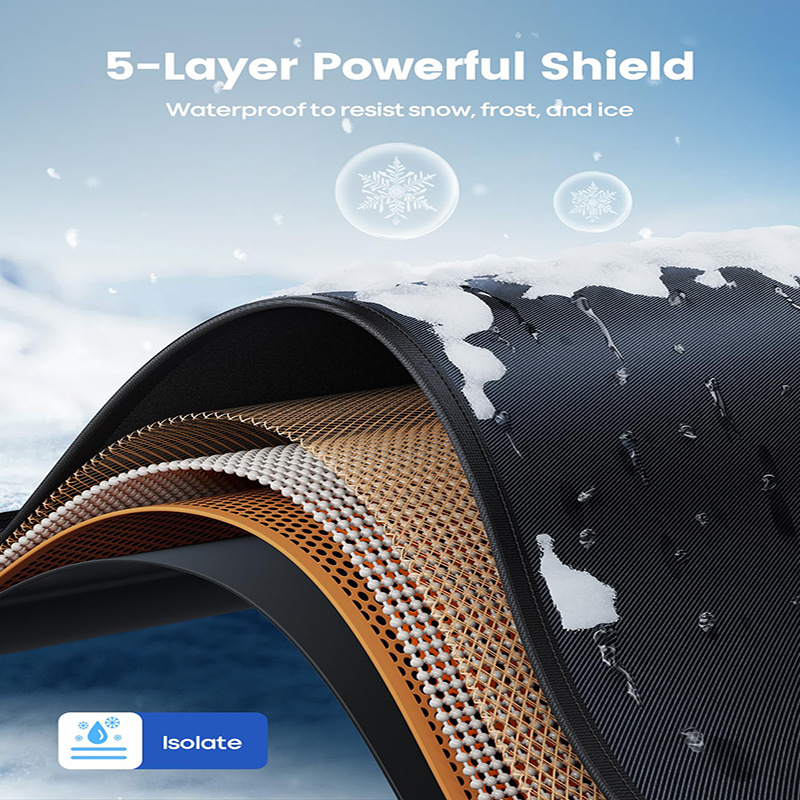 Покривало за предното стъкло на автомобил, 800D водоустойчив Oxford плат, телескопично универсално монтиране, минималистичен дизайн, 50% рециклирани материали