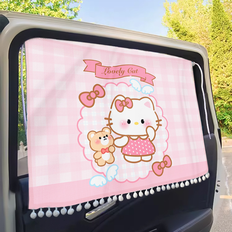 Auto sunshade za prednje staklo – vinil, teleskopsku ugradnju, crtani stil, animacijski motiv, moguć tisk logotipa, univerzalna prilagodba