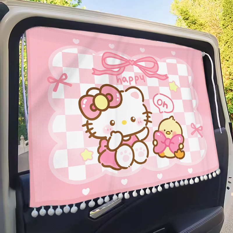 Auto sunshade za prednje staklo – vinil, teleskopsku ugradnju, crtani stil, animacijski motiv, moguć tisk logotipa, univerzalna prilagodba