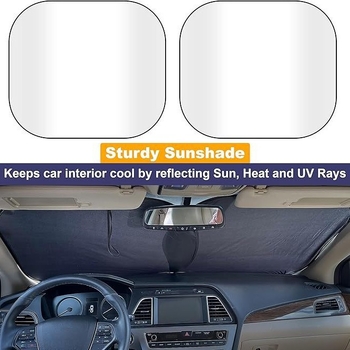 Sunčobran za vjetrobran automobila, reflektirajući, sklopiv, teleskopska ugradnja, univerzalna prilagodba