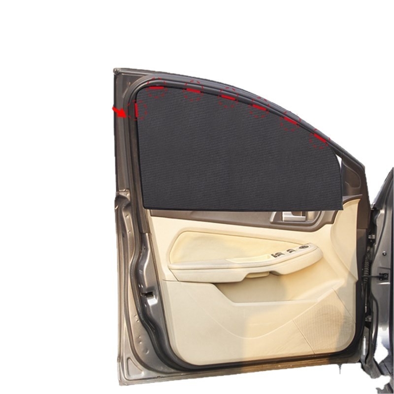 Автомобилен магнитен слънцезащитен мрежест щит за странични прозорци, полупрозрачен, 95gsm полиестерна мрежа, окачване тип, универсално приложение