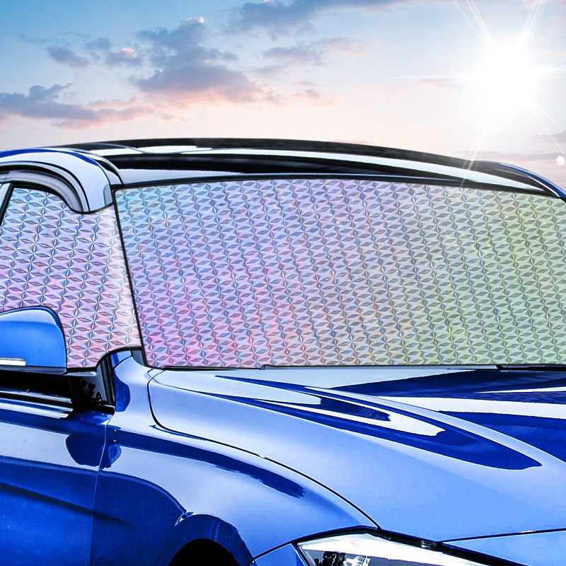 Auto sjenilo za sunce s aluminijskim filmom, prugasti uzorak, pričvršćivanje usisnom čašicom, težina 0,5 kg, marka Shun Wei
