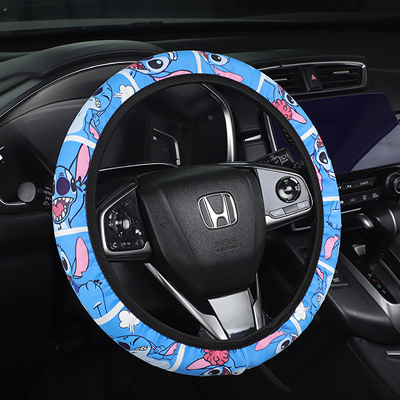 Rugalmas kormánykerék-huzat karikatúra dizájnnal, belső gyűrű nélkül, minden évszakban használható, felület ice silk.