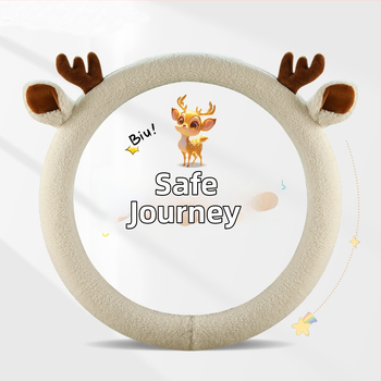 Autó kormánykerék huzat Starry Secret - téli plüss anyag, D-alakú dizájn, csúszásmentes, univerzális felszerelés