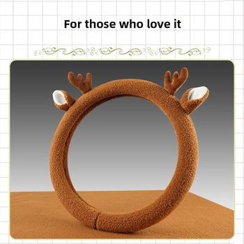 Autó kormánykerék huzat Starry Secret - téli plüss anyag, D-alakú dizájn, csúszásmentes, univerzális felszerelés